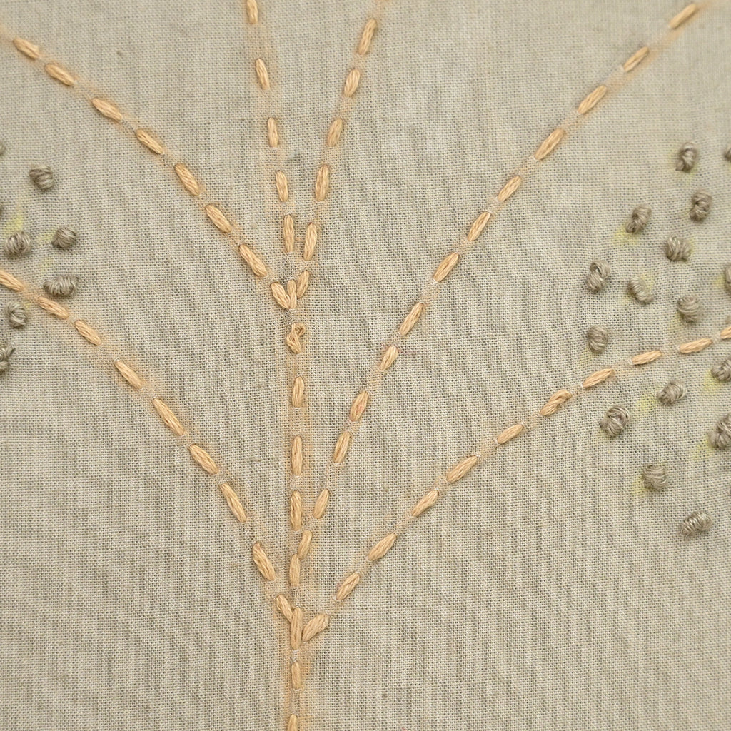 Oyster Gray Embroidered Pillow Cover