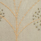 Oyster Gray Embroidered Pillow Cover