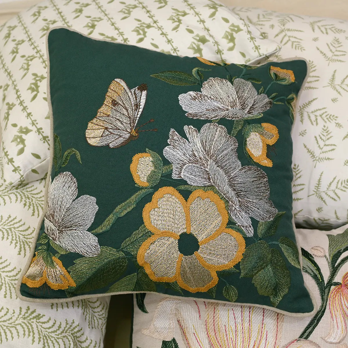 Woodland Embroidered Cushion Cover Pillow Covers