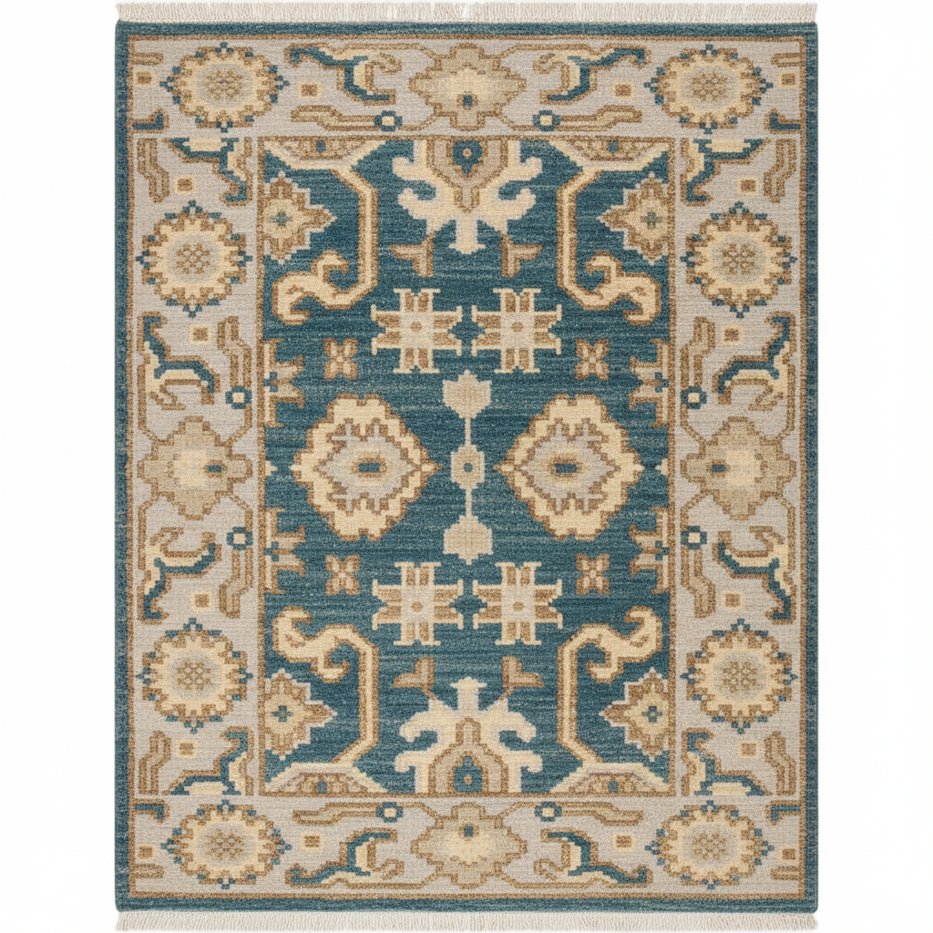 Sandora Hand-Knotted Wool Oushak Rug 8' x 8' Hand-Knotted