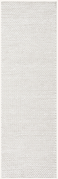 Ivory Soft Knit Wool Handwoven Runner 2'6" x 6'