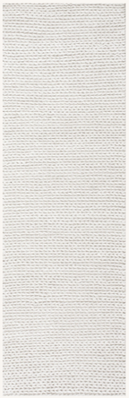 Ivory Soft Knit Wool Handwoven Runner 2'6" x 6'