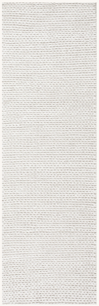 Ivory Soft Knit Wool Handwoven Runner 2'6" x 6'