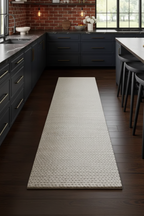 Ivory Soft Knit Wool Handwoven Runner 2'6" x 6'
