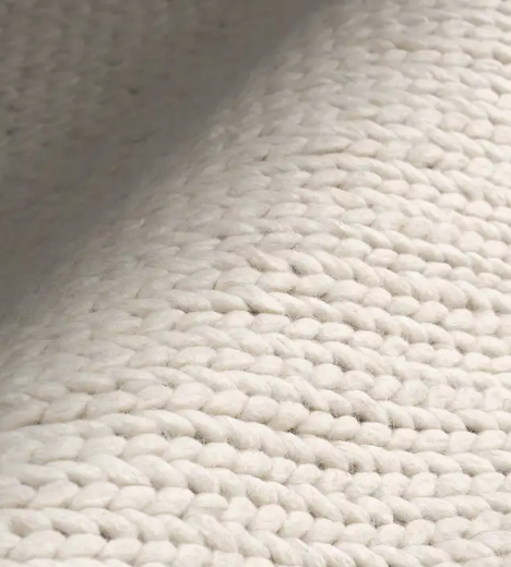 Ivory Soft Knit Wool Handwoven Runner 2'6" x 6'