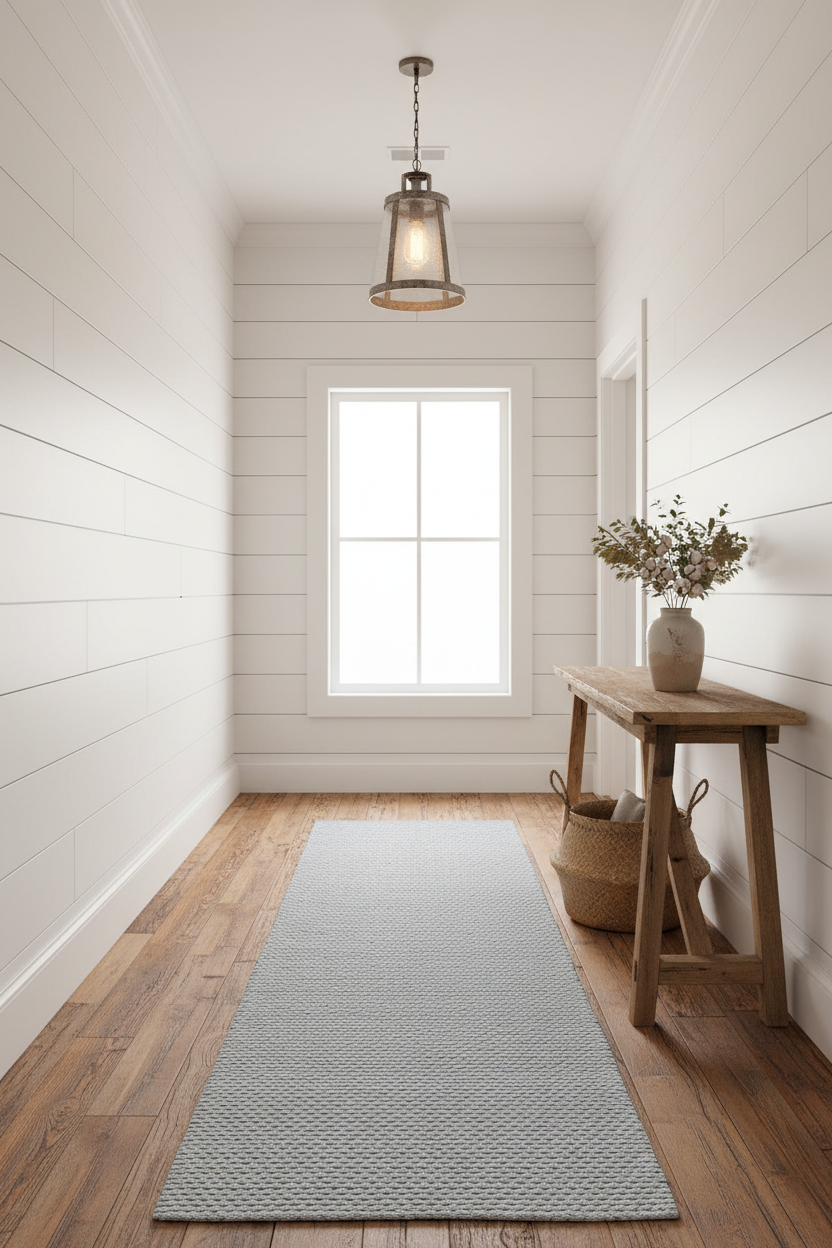 Gray Soft Knit Wool Handwoven Runner 2'6" x 8'
