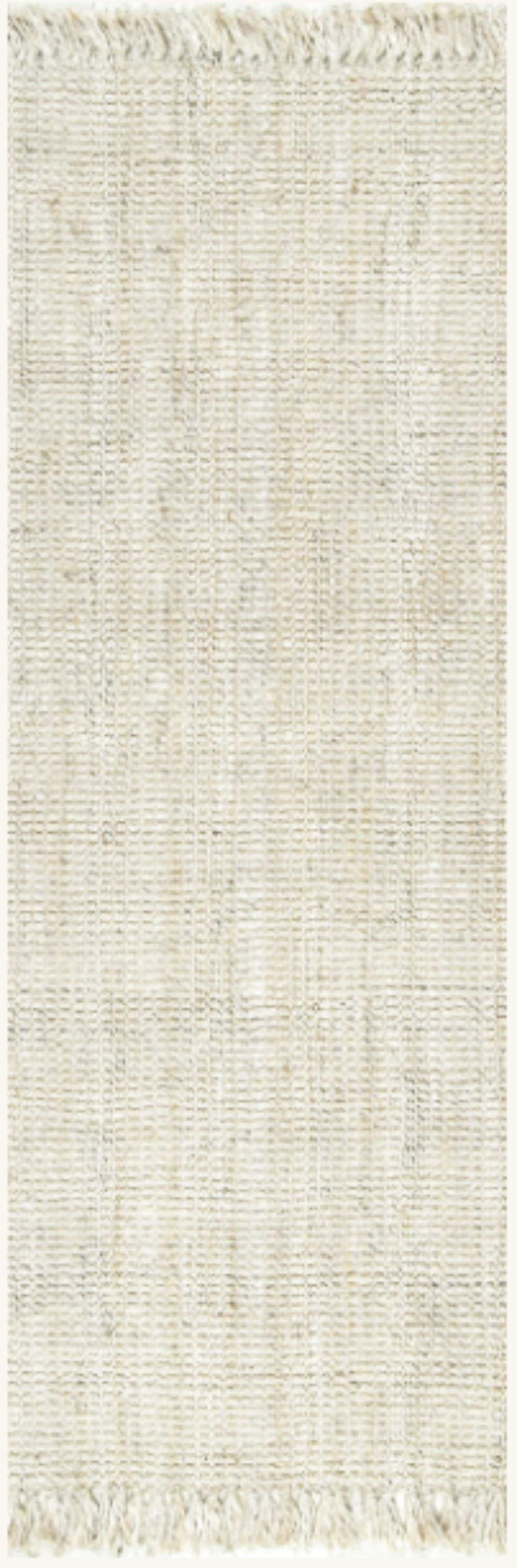 Ivory Jute Woven Flatweave Runner 2'6"x 8' with Tassels