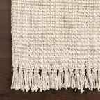 Ivory Jute Woven Flatweave Runner 2'6"x 8' with Tassels