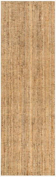Natural Jute Woven Flatweave Runner 2'6"x6, 2'6"x8', 2'6" x 10'