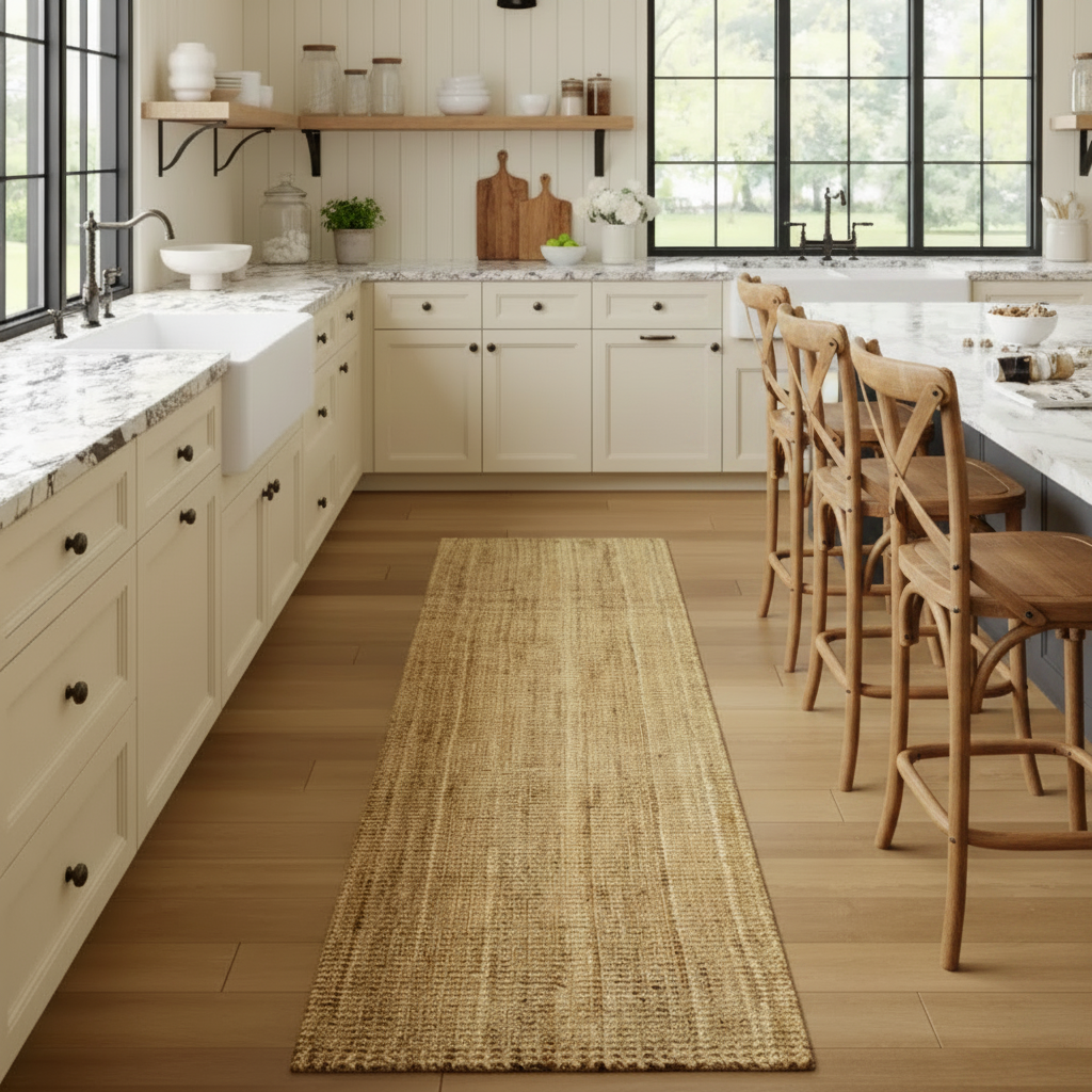 Natural Jute Woven Flatweave Runner 2'6"x6, 2'6"x8', 2'6" x 10'