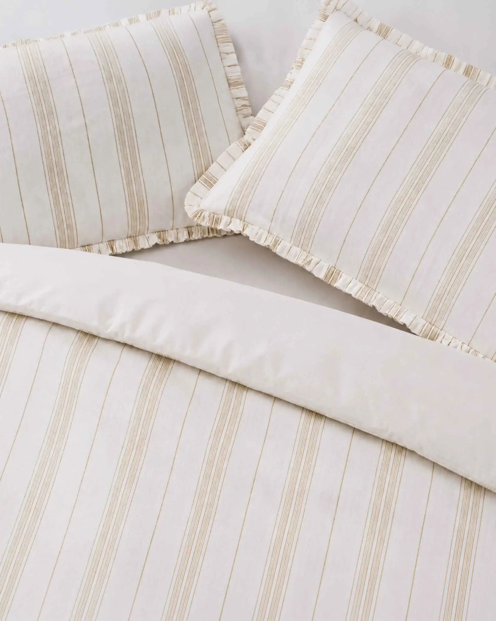 Claura Stripes Block Print Cotton Duvet Cover Set