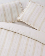 Claura Stripes Block Print Cotton Duvet Cover Set