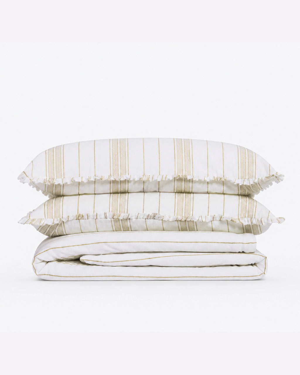 Claura Stripes Block Print Cotton Duvet Cover Set