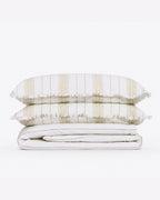 Claura Stripes Block Print Cotton Duvet Cover Set