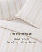 Claura Stripes Block Print Cotton Duvet Cover Set