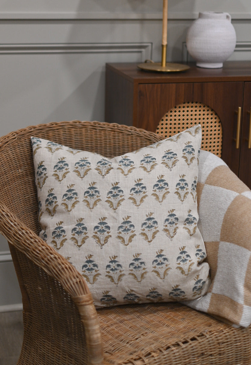 Silas Block Print Pillow Cover