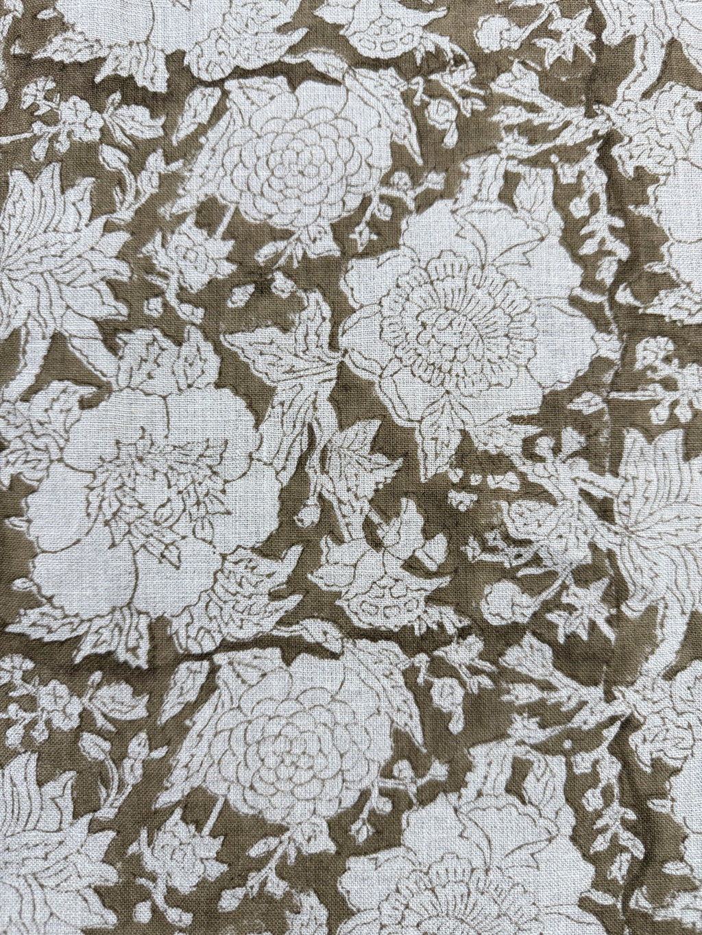 Charlie Block Print Handloom Linen Fabric Linen Fabric