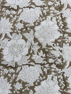 Charlie Block Print Handloom Linen Fabric Linen Fabric