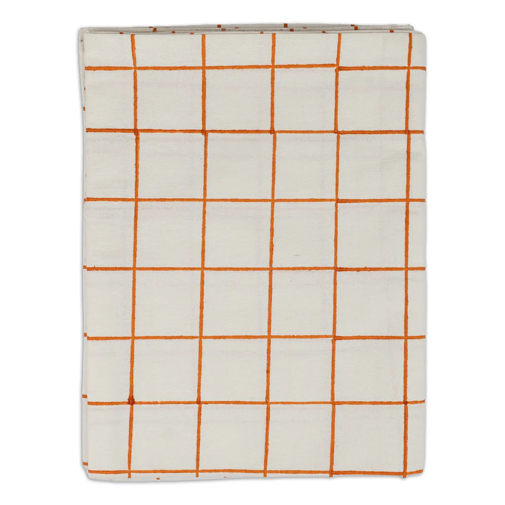 Soft Checks Orange Tablecloth