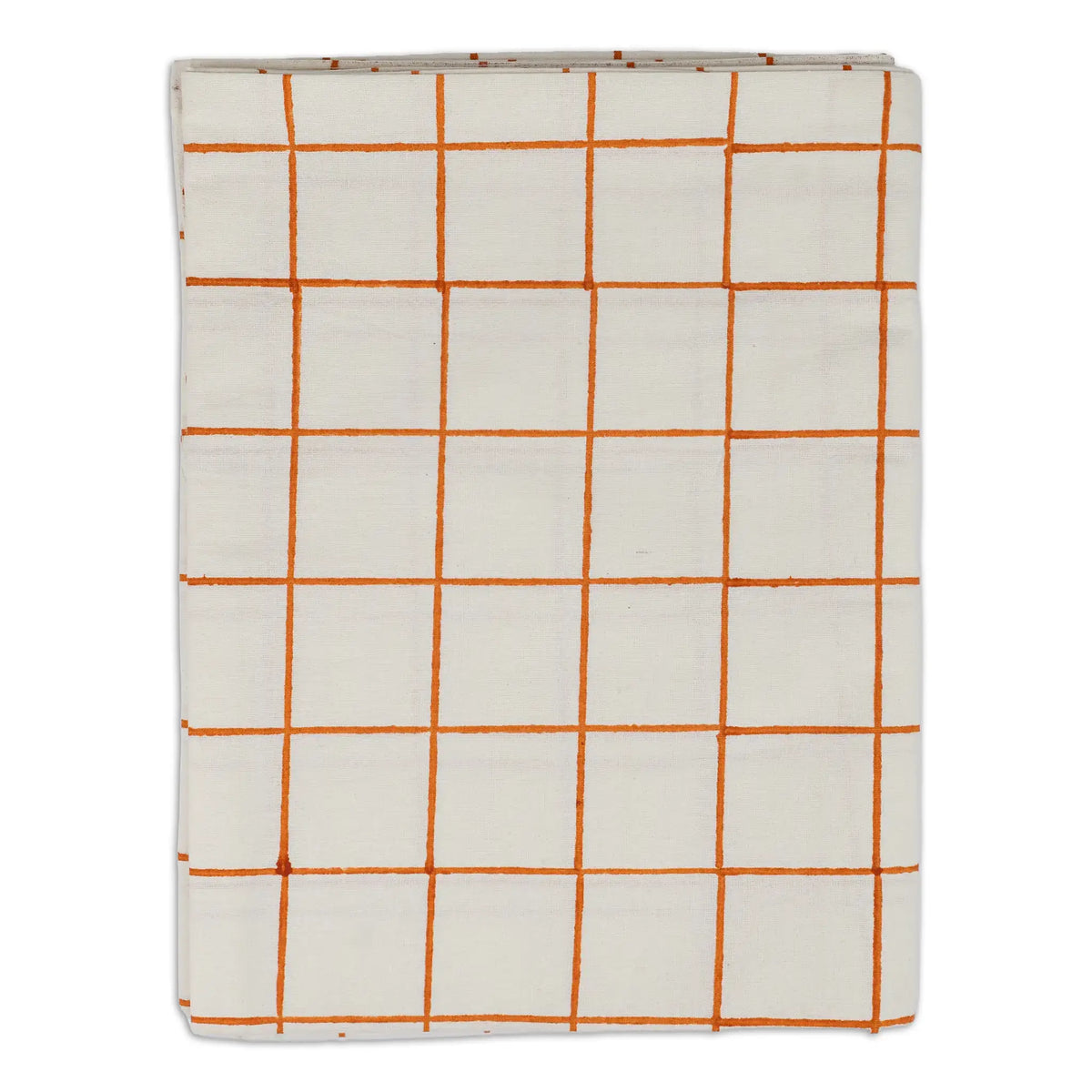 Soft Checks Orange Tablecloth