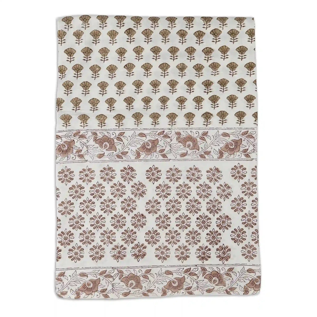 Amber Garden Blush Pink & Brown Tablecloth