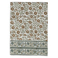 Willowmere Mustard & Olive Green Hand Block Printed Cotton Tablecloth