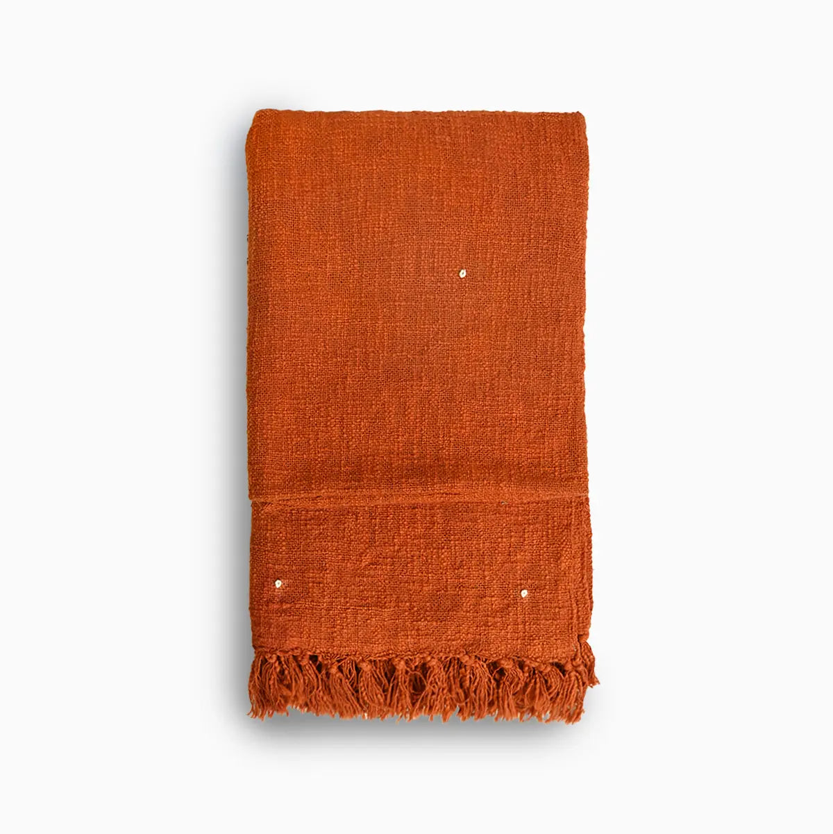 Rust Embroidered Throw