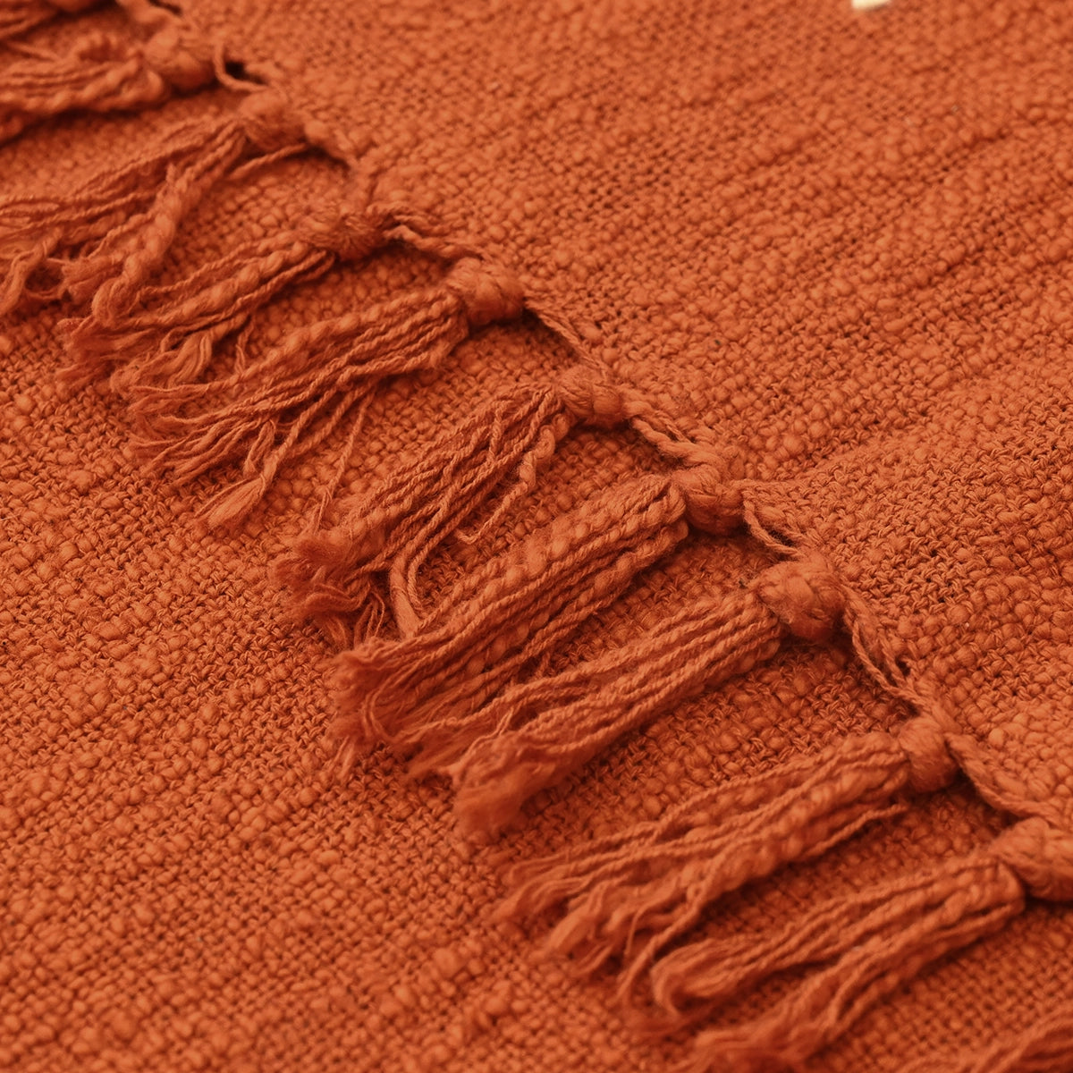 Rust Embroidered Throw