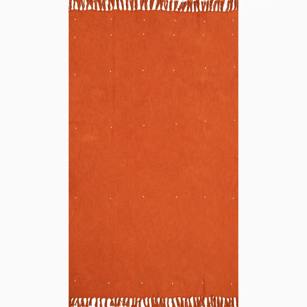 Rust Embroidered Throw Throws