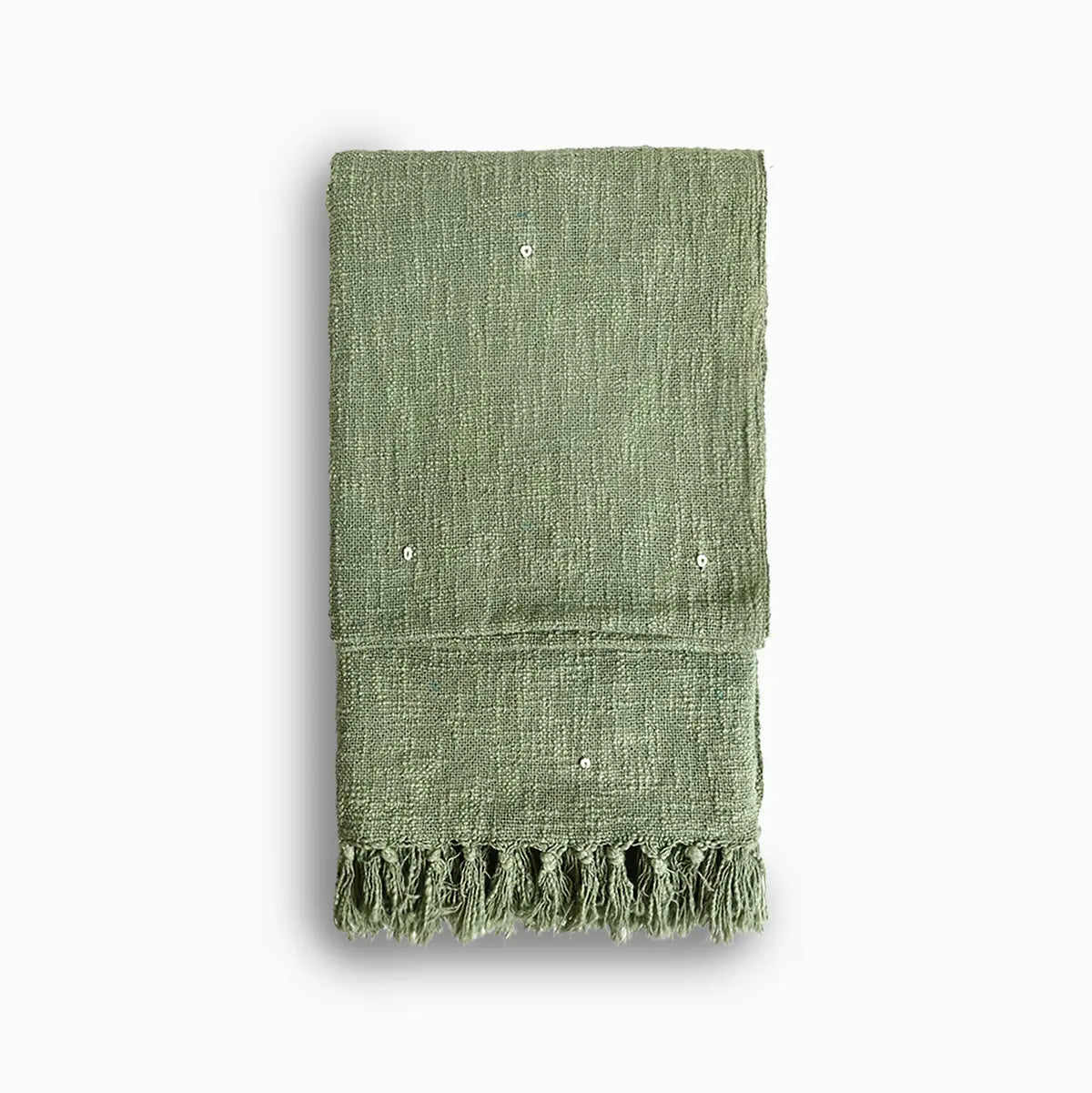 Vintage Sage Embroidered Throw