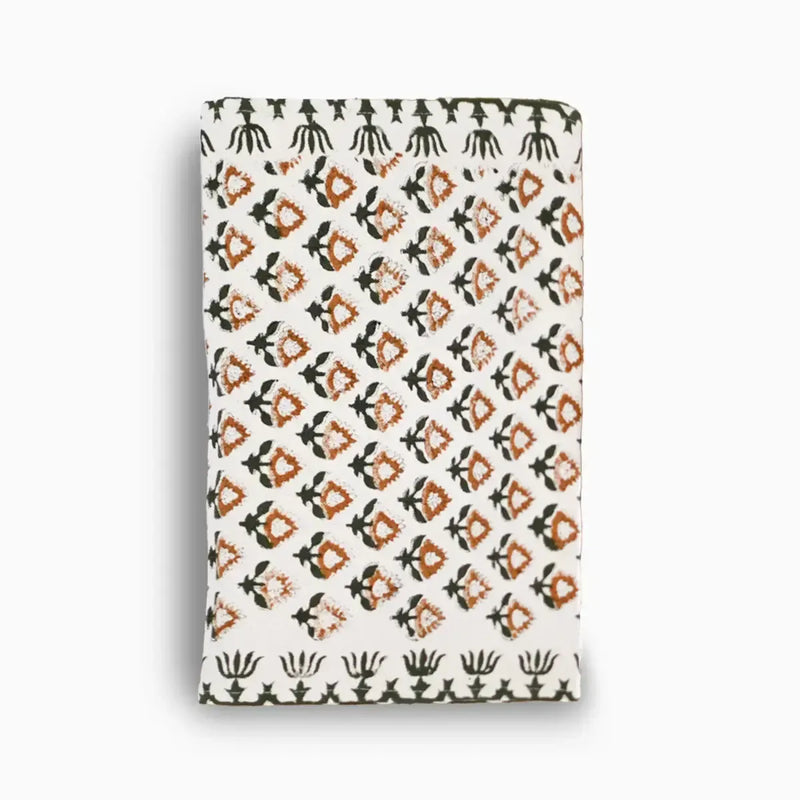 Hand Block Print Table Runner – White & Otter Brown Table Runners