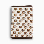 Hand block print table runner in white with amber gold floral buti pattern