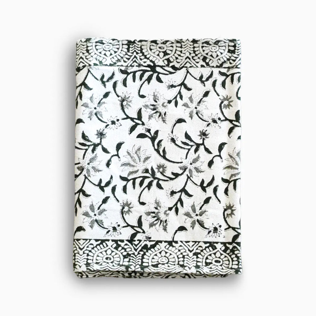 Hand Block Print Table Runner – White & Black Table Runners