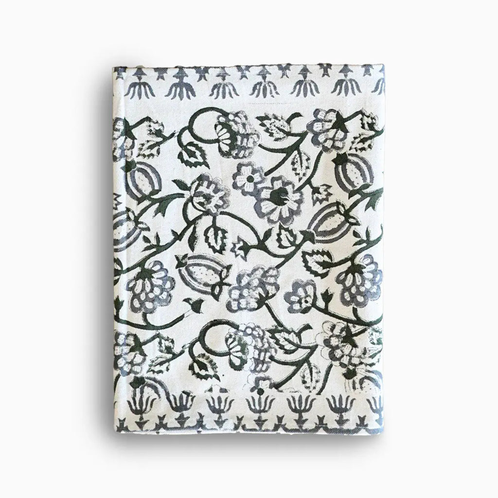 Hand Block Print Table Runner – White & Forest Green Table Runners