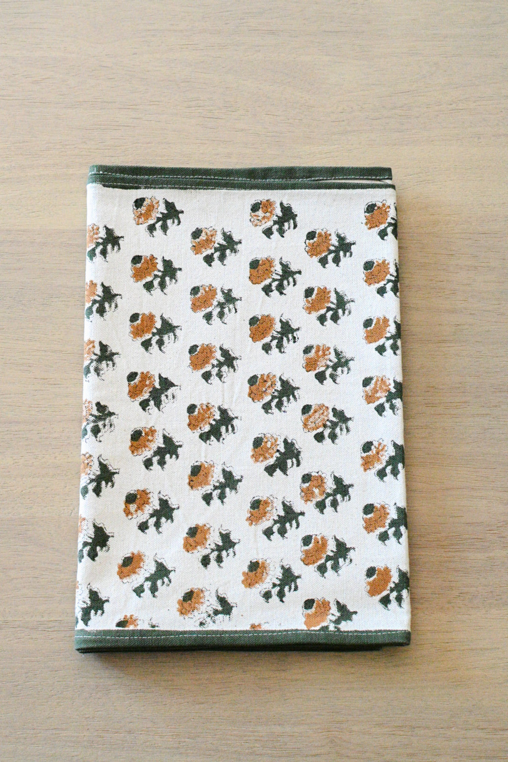 Hand Block Print Table Runner – White & Fern Green Table Runners