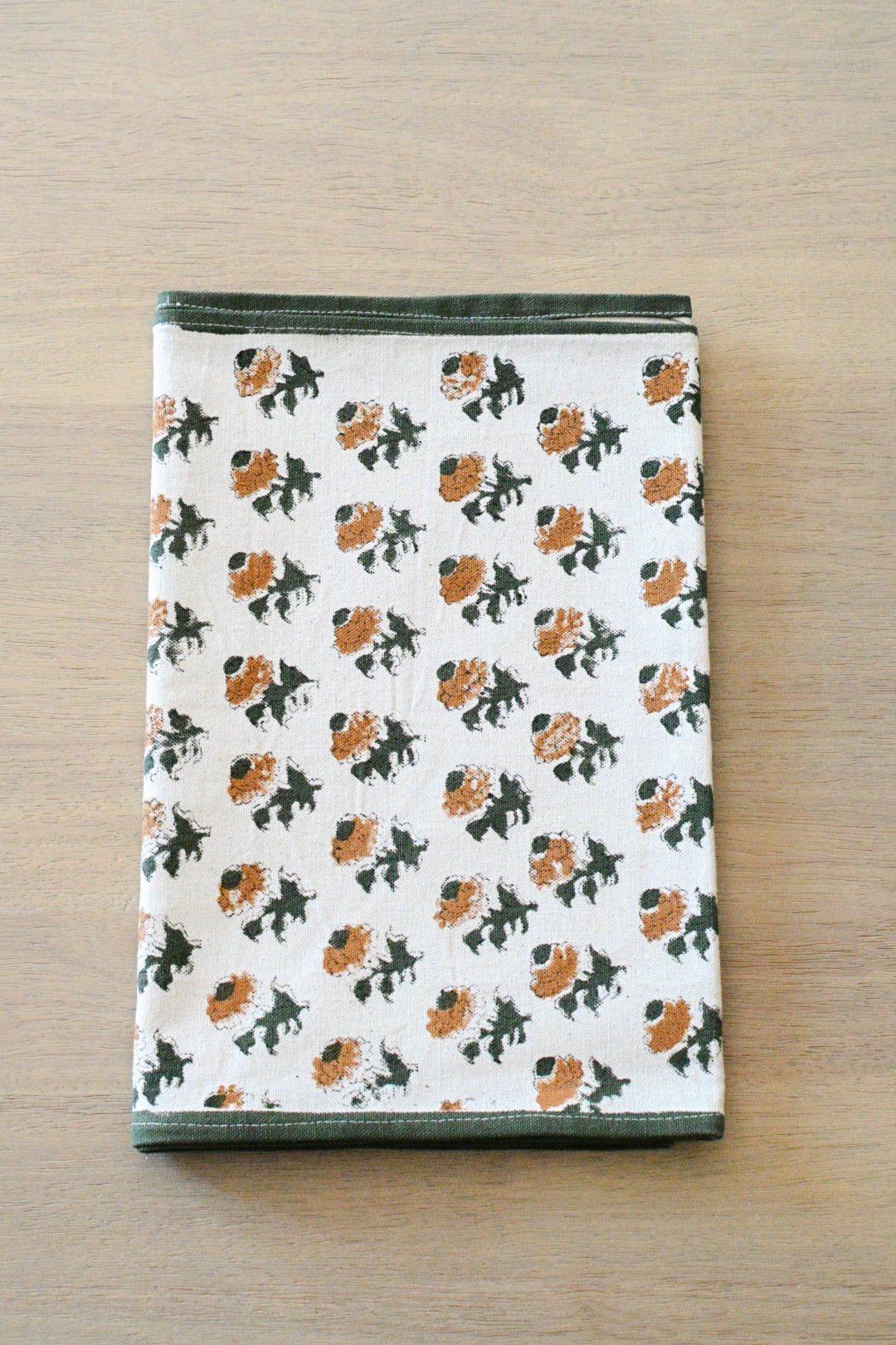 Hand Block Print Table Runner – White & Fern Green Table Runners