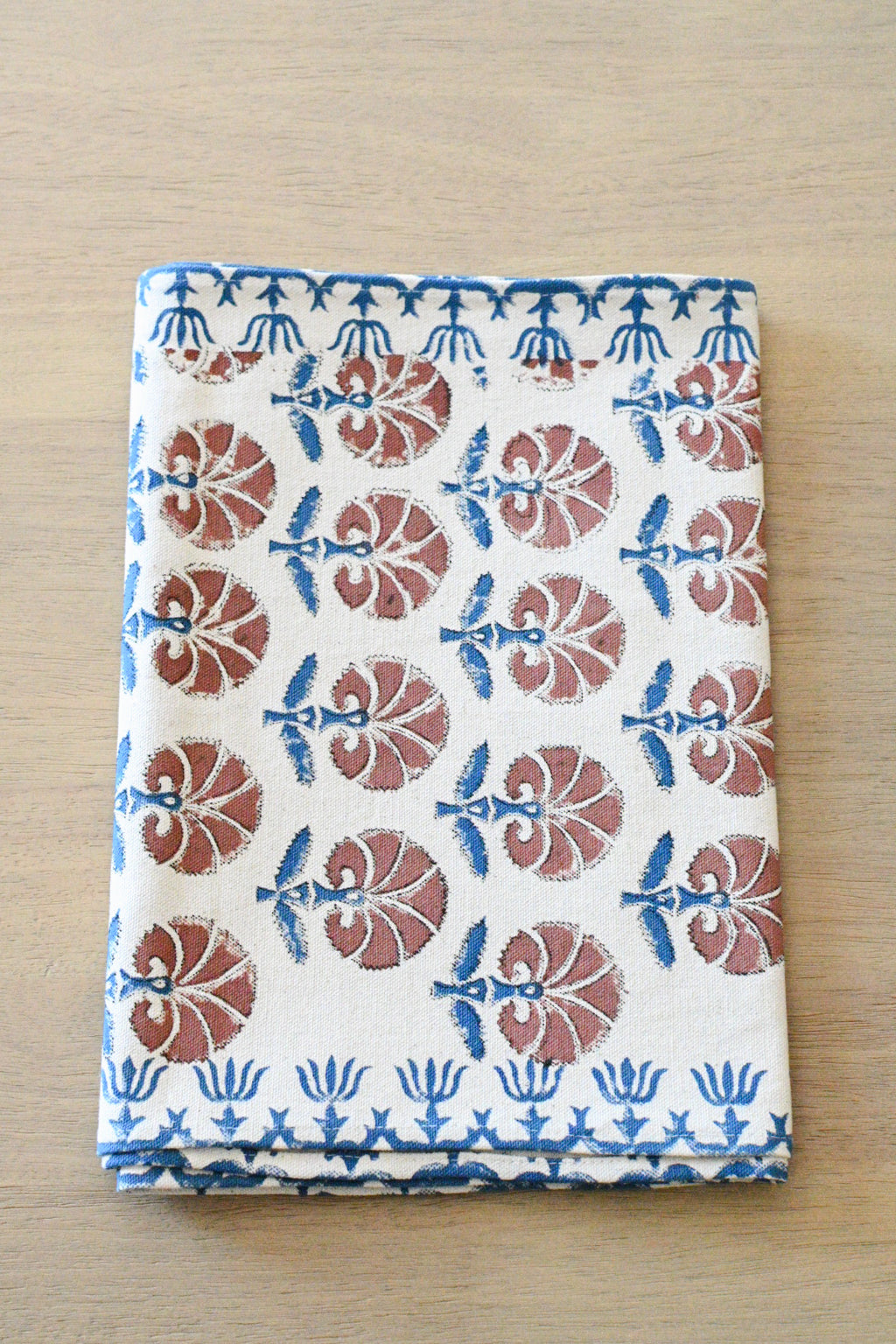 Hand Block Print Table Runner – White & Royal Blue Table Runners