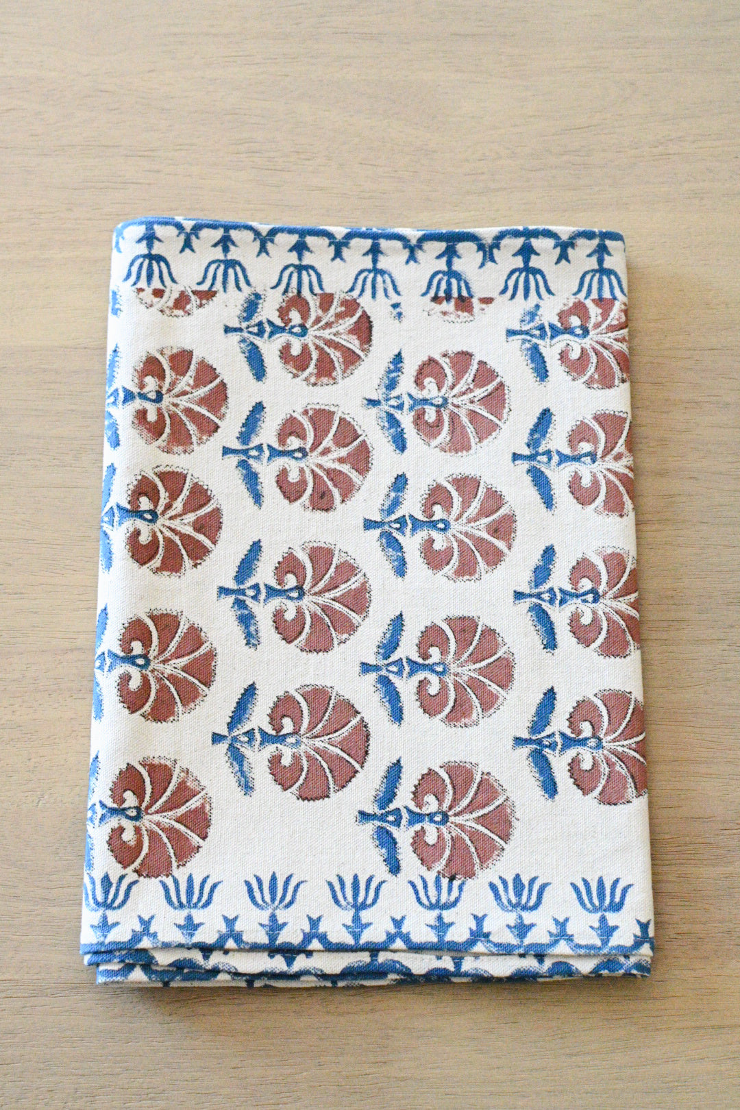 Hand Block Print Table Runner – White & Royal Blue Table Runners