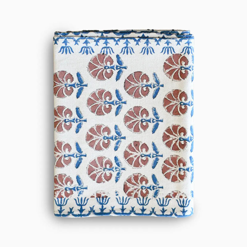 Hand Block Print Table Runner – White & Royal Blue Table Runners