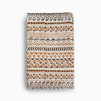 Hand block print table runner in white with gold mustard geometric pattern