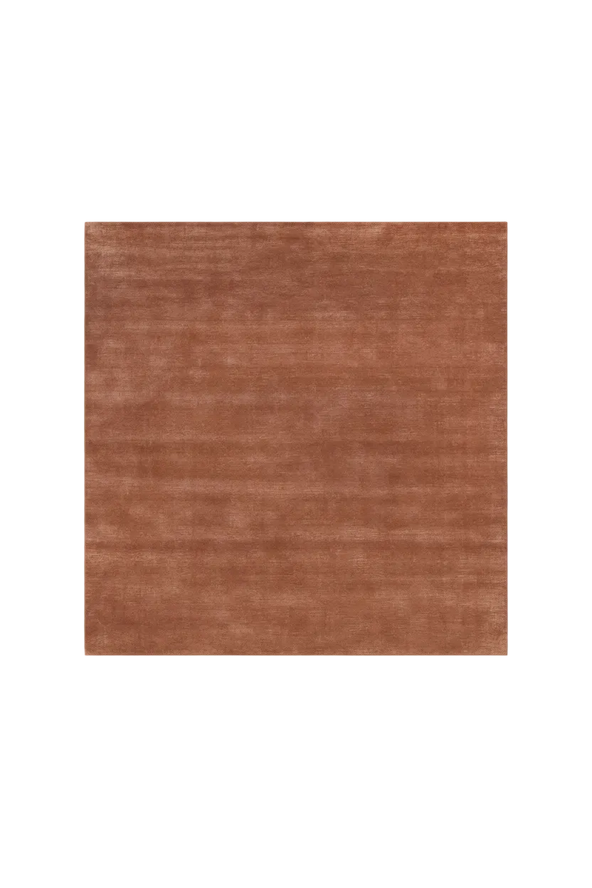 Terracotta Hand-Loomed Wool Rug 8' x 8' Hand Loomed