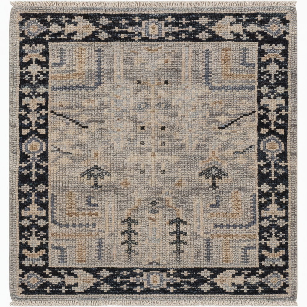 Thatcher Hand-Knotted Wool Oushak Rug 8' x 8' Hand-Knotted