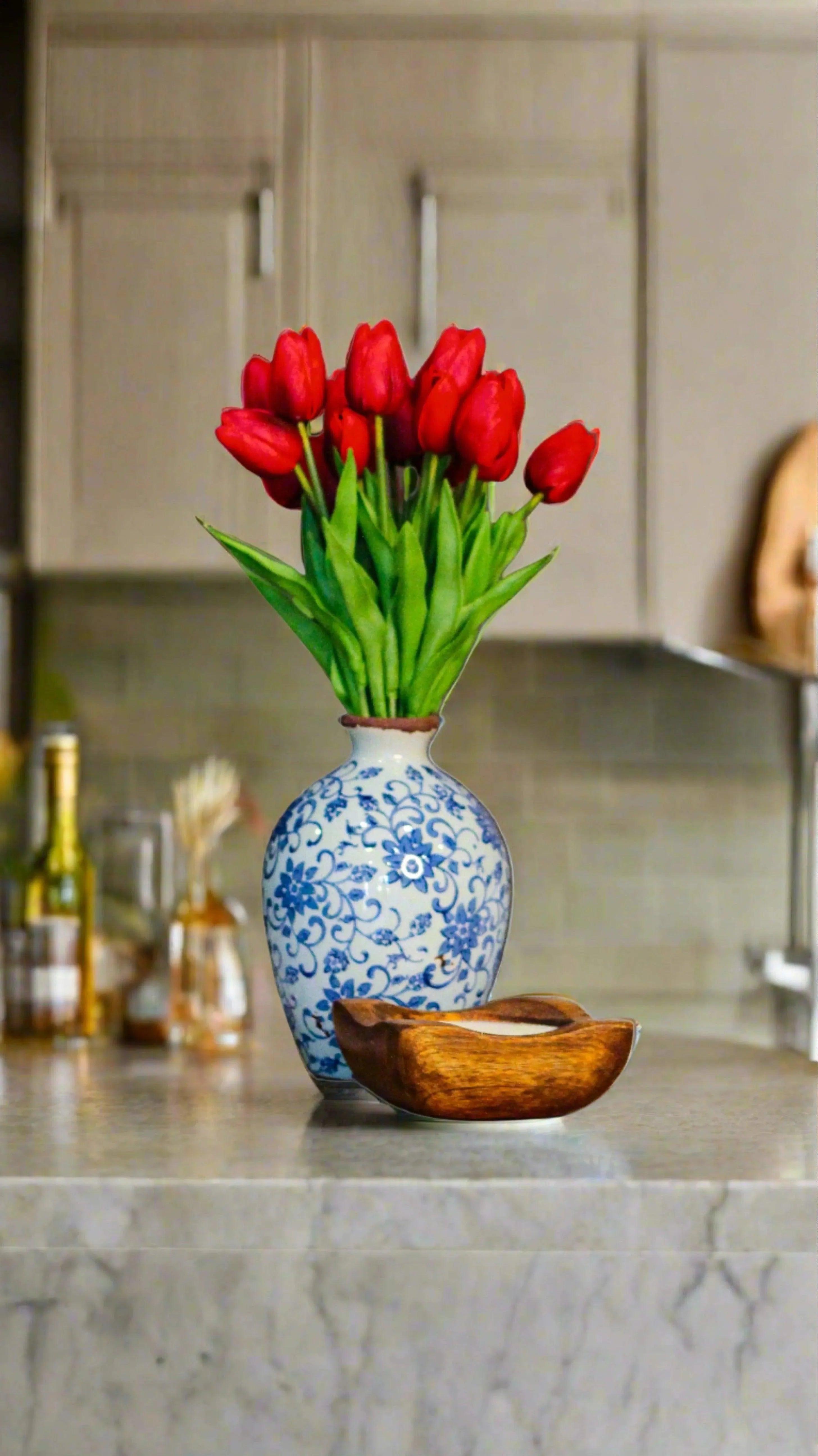 Faux Tulip Bundle Red Faux Flowers