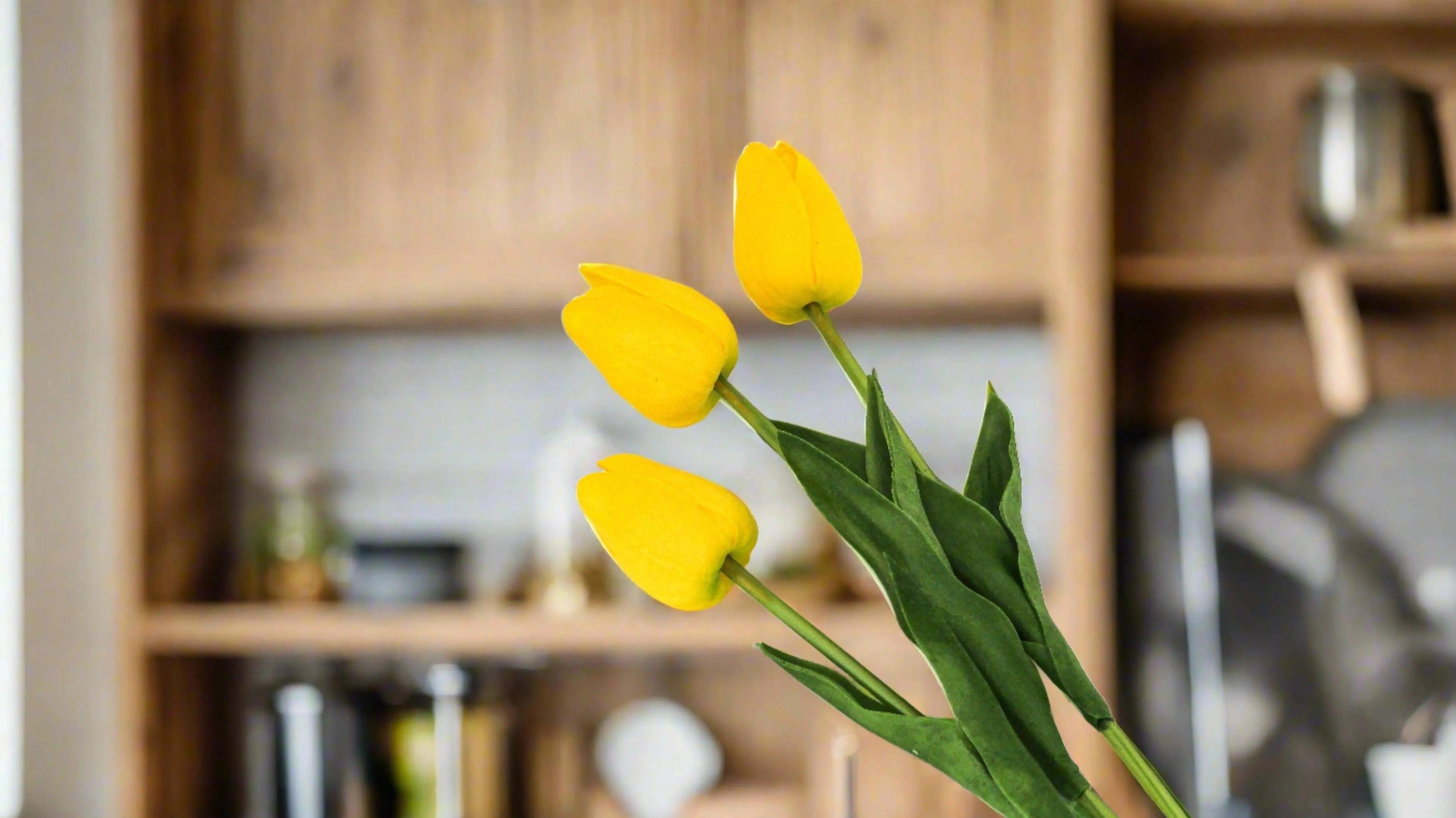 Faux Tulip Bundle Yellow Faux Flowers