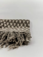 Jonathan Block Print Throw Blanket with Tassels Hand Block Printed