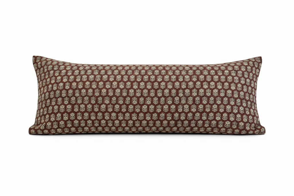 Scarlett Ditsy Prints Saddle Brown Pillow Cover Pillow Covers