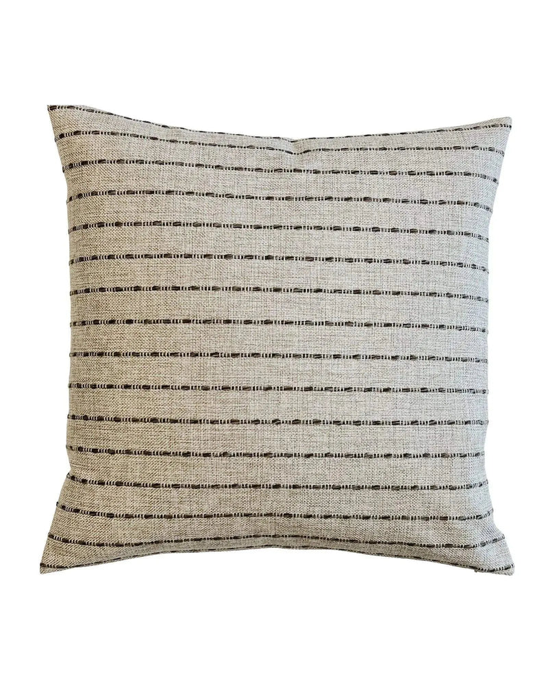Markus Stripe Natural Linen Pillow Cover 18" x 18" Single Sided Pillow Covers