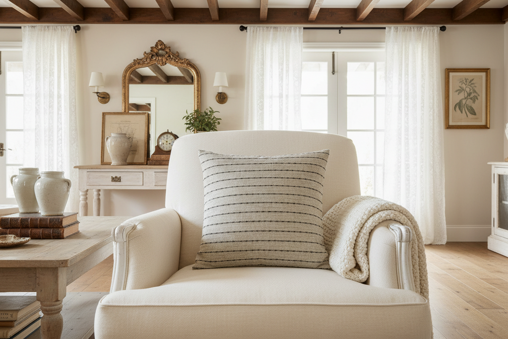 Markus Stripe Natural Linen Pillow Cover Pillow Covers