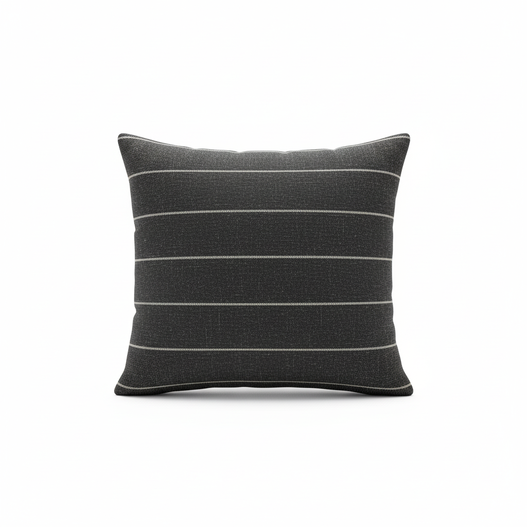 Arlo Stripe Natural Linen Pillow Cover 18" x 18" Single Sided Pillow Covers