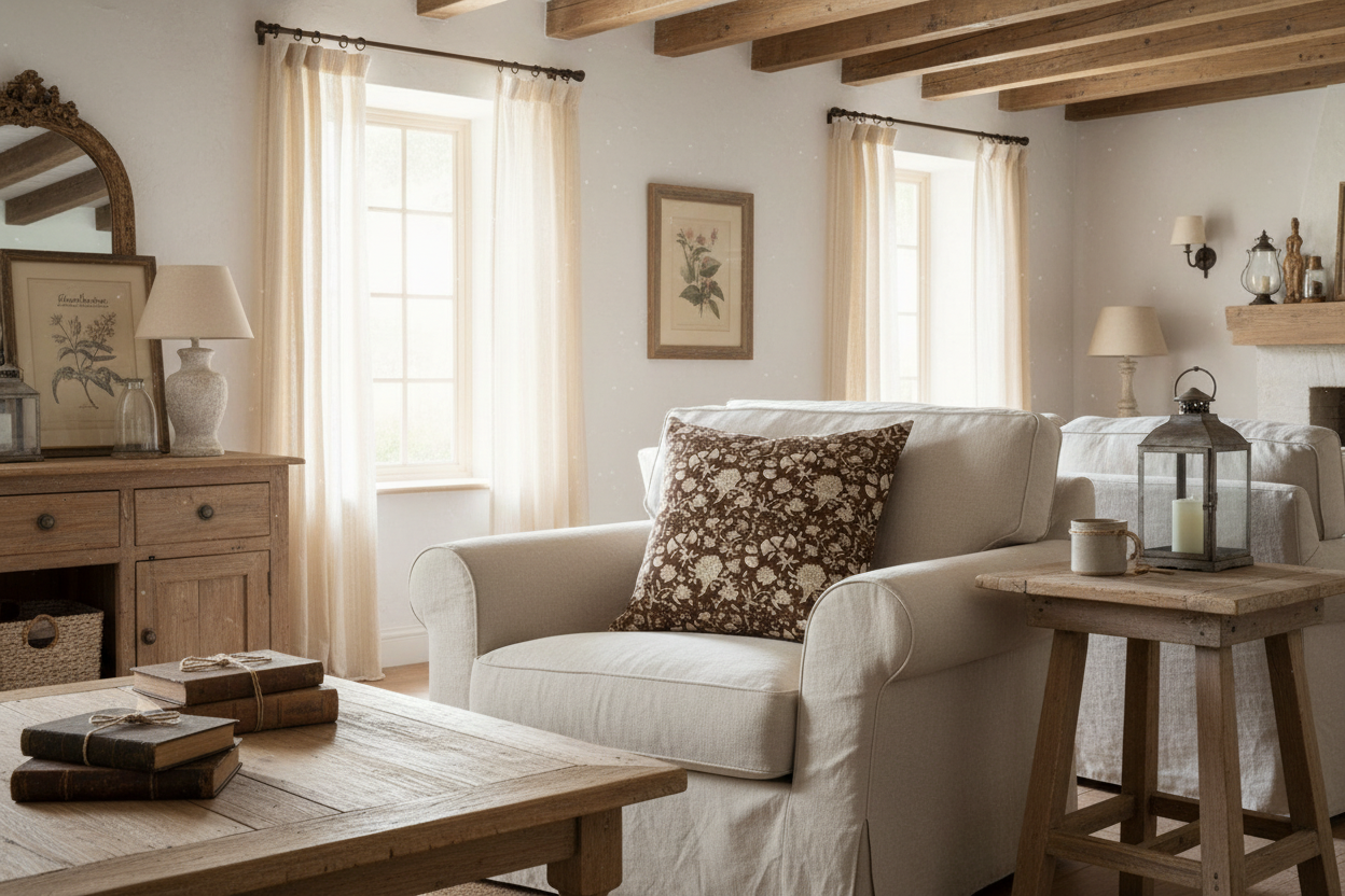 Vivian Botanical Print Otter Brown Pillow Cover Pillow Covers